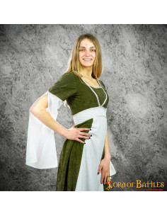 Mittelalterkleid Agnes aus Wildleder - Grün 2