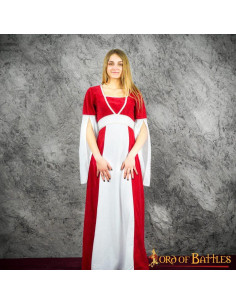 Vestido medieval Inés en ante - Rojo