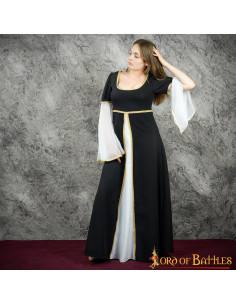 Mittelalterliches Kurtisanen-Anna-Kleid – Schwarz