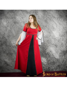 Mittelalterliches Kurtisanen-Anna-Kleid – Rot