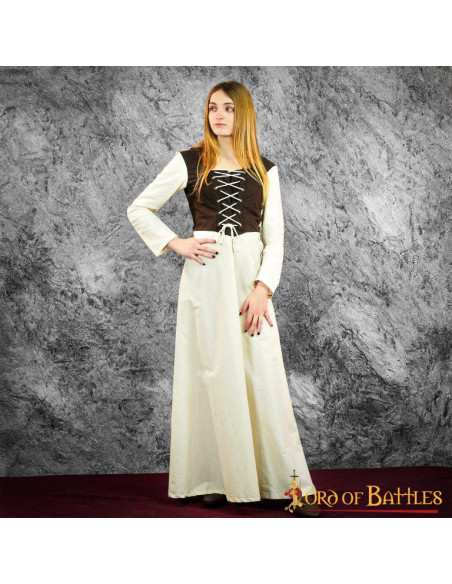 Vestido Medieval Mujer Eyra - Crudo