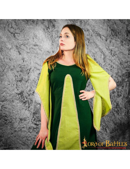 Vestido Medieval Cortesana Aelis - Verde