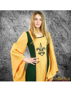 Middelalderkurtisane Lisenia Fleur de Lis Kjole - Sennep... 2