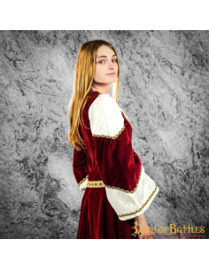 Middeleeuwse Noble Catherine Jurk met brokaat - Granaat... 2