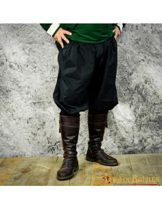 Wijde middeleeuwse broek, model Almogávar - Zwart