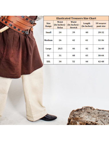 Vikinge- og middelalderbukser til krigere - Brune