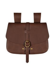 Bolso medieval marrón de Mythrojan (15,7x17,7 cm.)