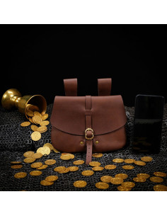 Bolso medieval marrón de Mythrojan (15,7x17,7 cm.) 2