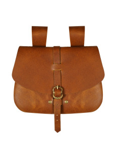 Bolso medieval marrón claro de Mythrojan (15,7x17,7 cm.)