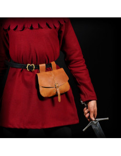 Bolso medieval marrón claro de Mythrojan (15,7x17,7 cm.) 2
