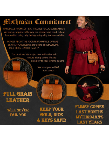 Bolso medieval marrón claro de...