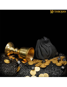 Mittelalterliche Bettlertasche - Schwarz (8,8 cm) 2