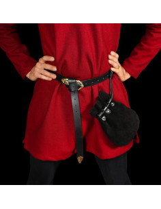 Bolsa medieval limosnera - Negra (23,3x18,2 cm.) 2