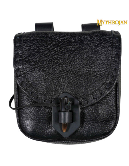 Bolsa medieval en piel con cierre de... Bolsa medieval en piel con cierre de...