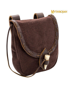 Bolsa medieval en lona y piel con cierre de cuerno -... 2