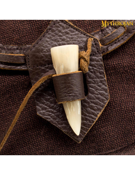 Bolsa medieval en lona y piel con...