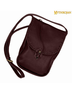 Mittelalterliche Ledertasche, Schultergurttyp - Braun...