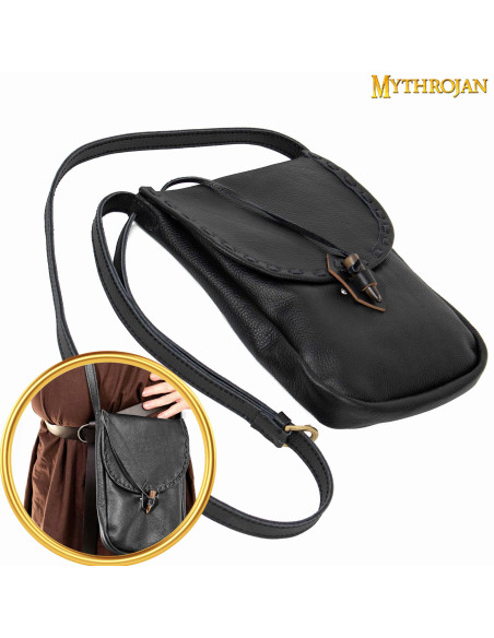 Bolsa medieval en piel, tipo...