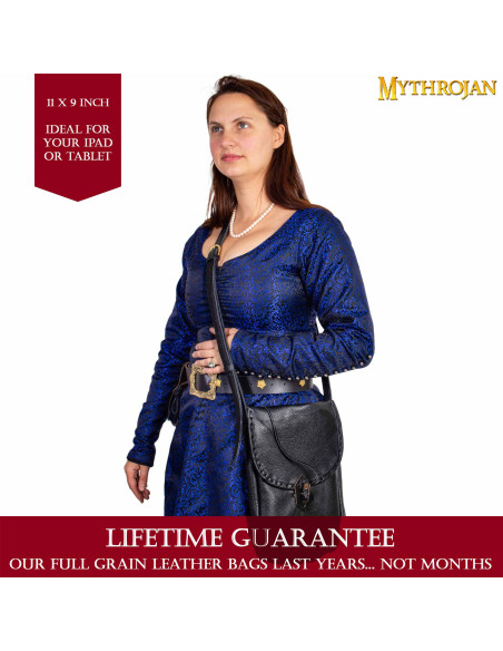 Bolsa medieval en piel, tipo...