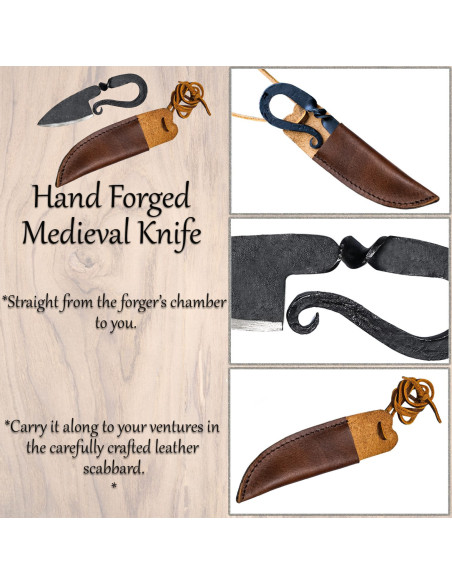 Cuchillo medieval en hierro forjado a...
