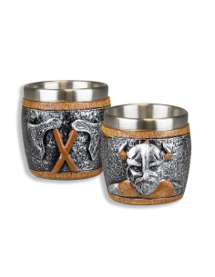 1 Valhalla snapseglas af vikingerne (5,5x7,2 cm.)