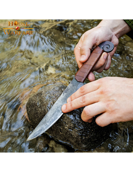 Spiral middelalderkniv med...