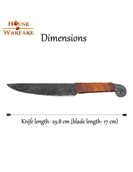 Spiral middelalderkniv med...