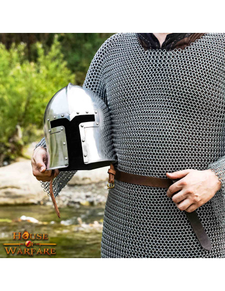 Italiensk barbute i stål, XV århundrede Italiensk barbute i stål, XV århundrede