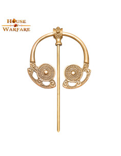 Celtic og Viking fibula i messing (10x5,5 cm.)