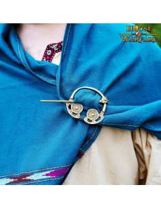 Celtic og Viking fibula i messing (10x5,5 cm.) 2