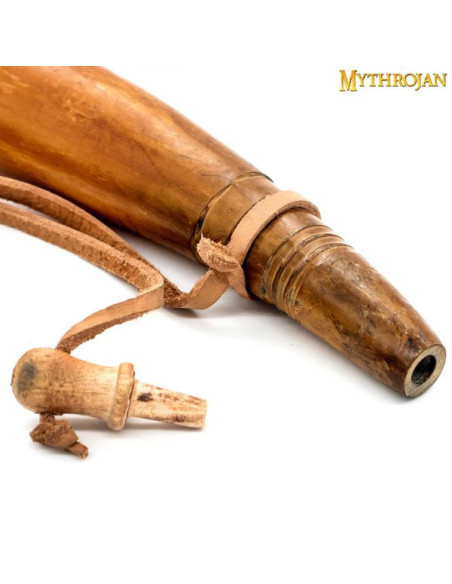 Handgeschnitzte Pulverdose aus Horn...