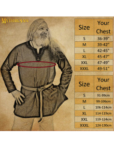 Medieval Raider tunika bred snit sort farve 2