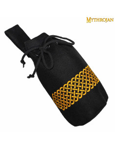 Mittelalterliche bestickte Wolltasche für den Gürtel