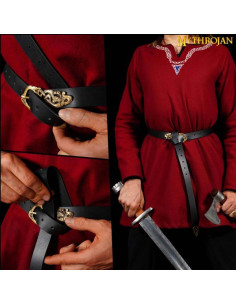 Viking leren riem Midgard Serpent, voor kinderen 2