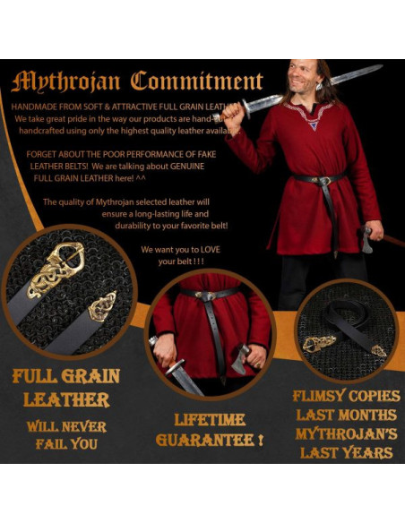 Wikinger-Ledergürtel Midgard Serpent,...