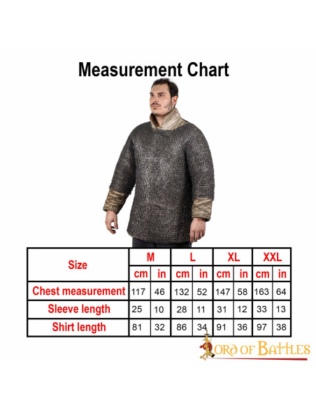 Middelalderlig ringbrynje med nittet...