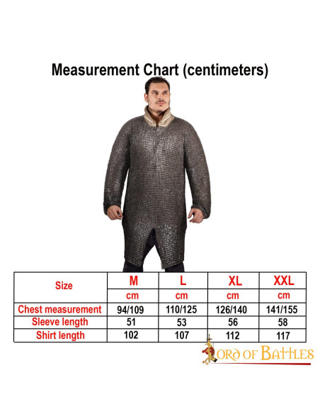Sortfarvet rundring ringbrynje