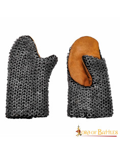 Gepolsterte Kettenhandschuhe mit rundem, flachem Ring 2