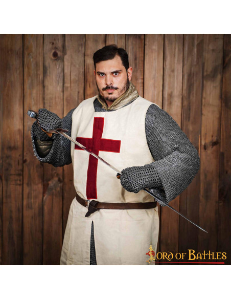 Polstrede ringbrynjehandsker med rund...