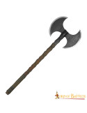 Hacha vikinga doble filo en acero al carbono (91 cm.)