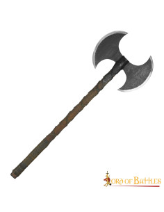 Hacha vikinga doble filo en acero al carbono (91 cm.)