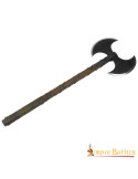 Hacha vikinga doble filo en acero al carbono (91 cm.)