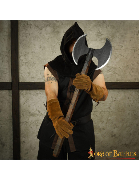 Hacha vikinga doble filo en acero al...