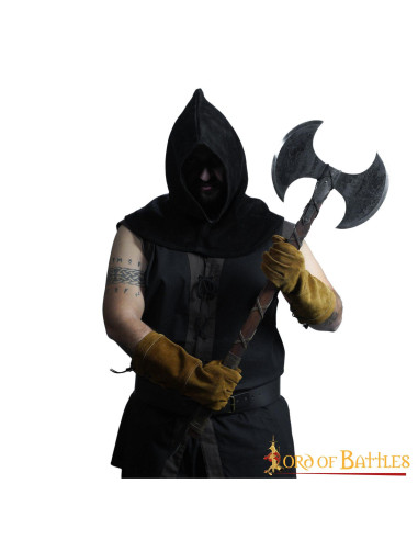Hacha vikinga doble filo en acero al carbono (91 cm.)