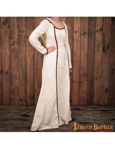 Vestido Medieval hechicera con capucha, en algodón ⚔️ Tienda Medieval Talla  L
