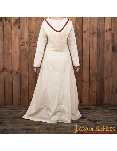 Vestido Medieval hechicera con capucha, en algodón ⚔️ Tienda Medieval Talla  L