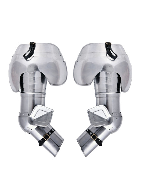 Middelalderlig panserarm og stålpaller