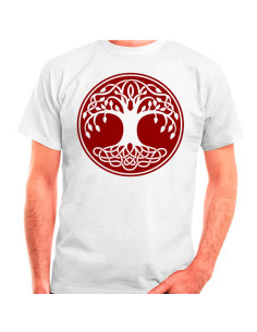 Celtic Tree of Life T-shirt i hvid, kortærmet