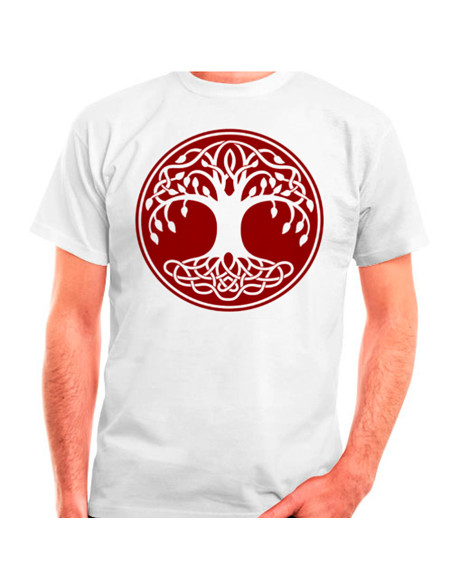 Celtic Tree of Life T-shirt i hvid,...