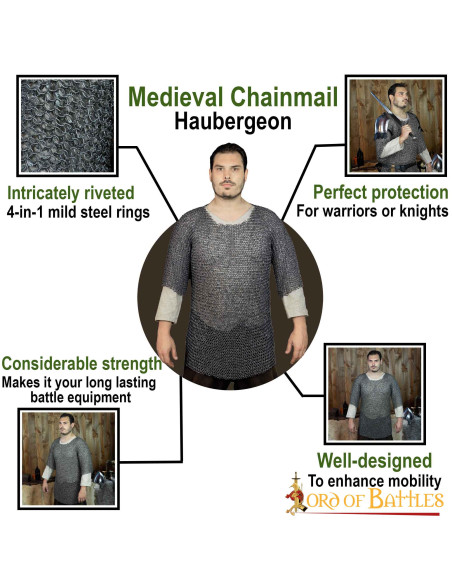 Cota de malla medieval, media manga,...